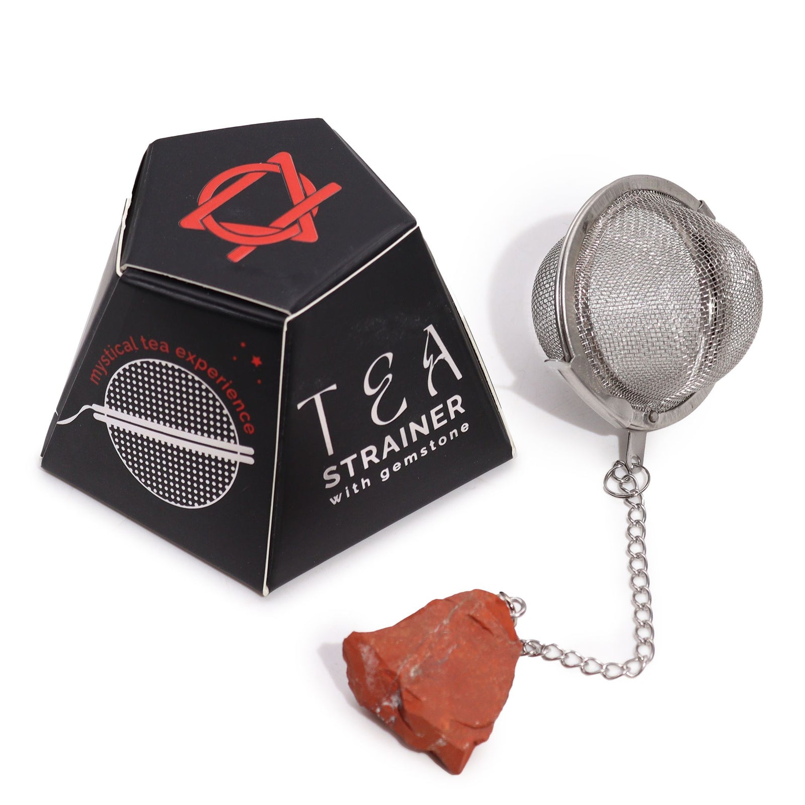 Raw Crystal Gemstone Tea Strainer - Red Jasper product image