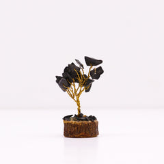 Mini Gemstone Tree On Wood Base - Black Agate (15 stones) product image 3