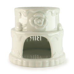 Ceramic Cake Oil Burner - HAPPY BIRTHDAY - White product image