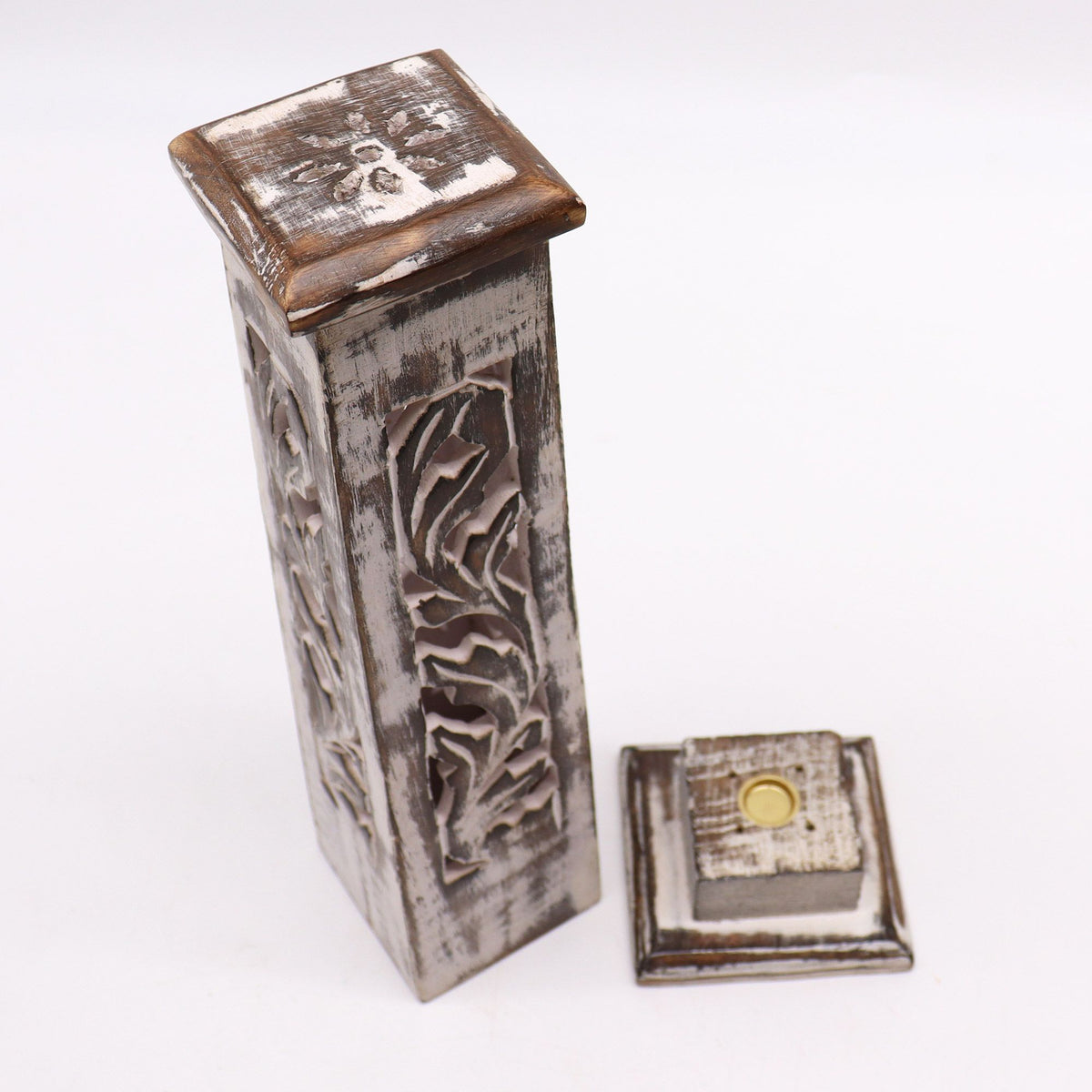 Tapered Incense Tower Washed Des2 - Mango Wood product image 2