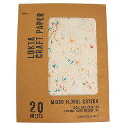 A4 - Lokta Craft Paper (20 sheet pack) - Mixed Floral Cotton product image 2