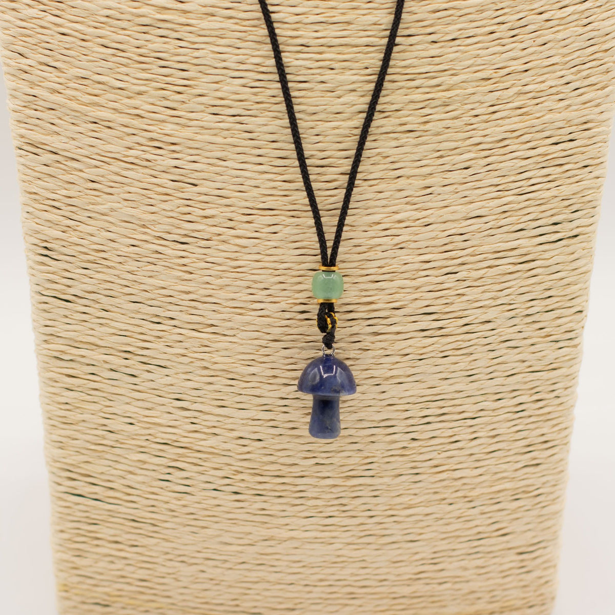 Cord Necklace Gemstone Pendant - Sodalite Mushroom product image 3