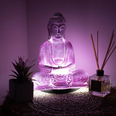 Meditation Buddha Lamp Lavender Crackle - Oval Stand product image 3