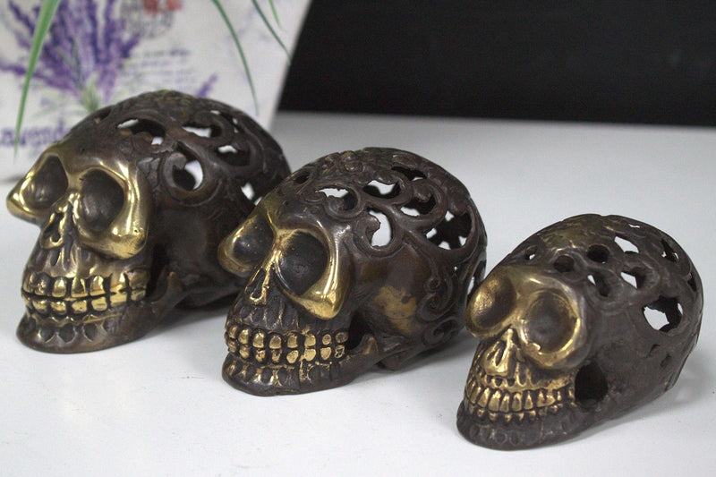 Vintage Brass Skull - Lrg product image