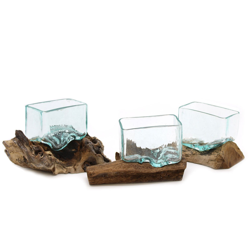Molten Glass Tank on Wood with Stand - Small Bowl product image 3