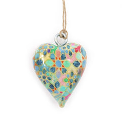 Small Decor Wood Heart - Mediterranean Tile Pattern product image
