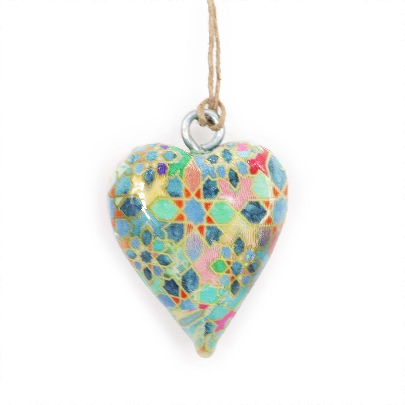 Small Decor Wood Heart - Mediterranean Tile Pattern product image