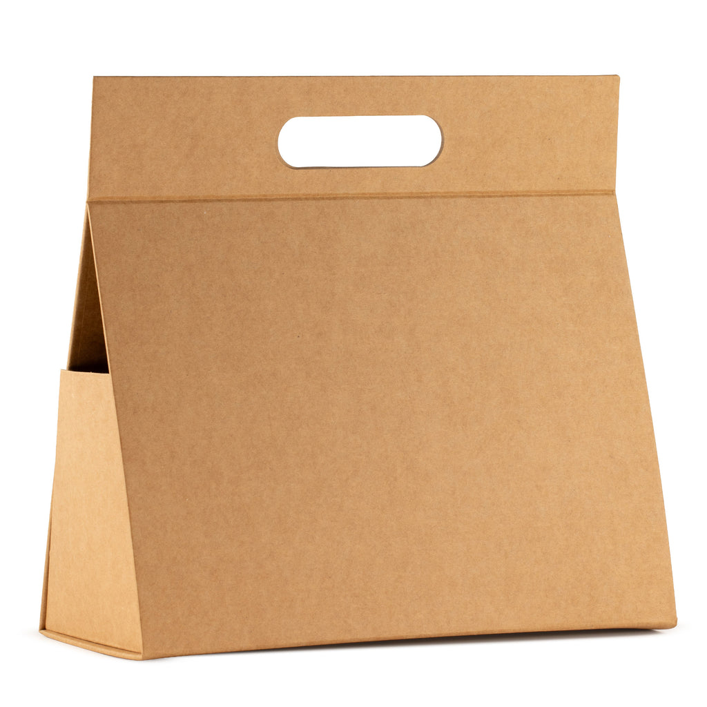 Flat Pack Gift Box - Lrg Hand Box (28x12.5x26cm) - Brown Craft - product image 2