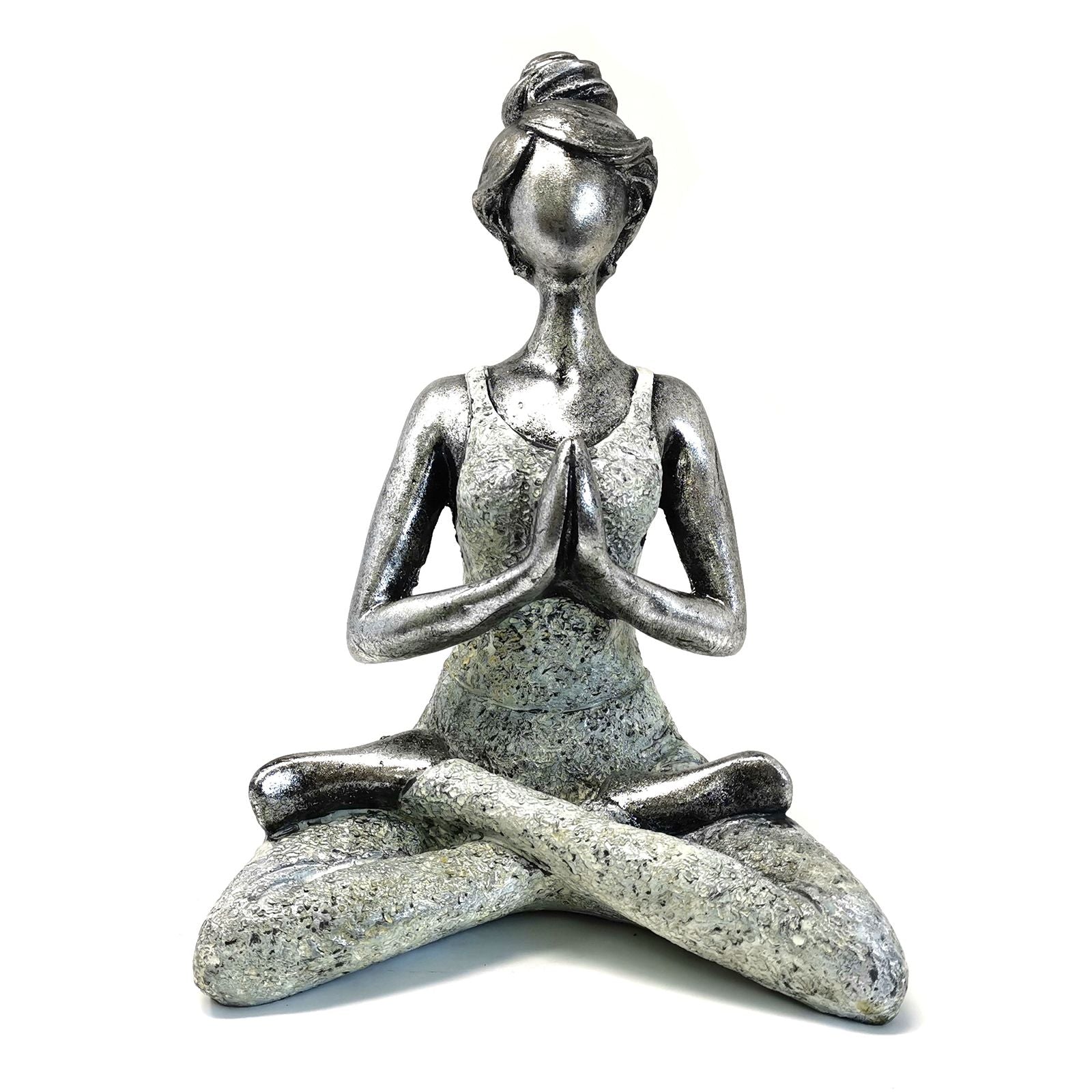 Yoga Lady Figure - Silver & White 24cm product image
