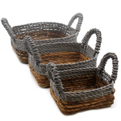 Banana Leaf & Abu-Abu Raffia Square Basket- Set of 3 product image 6