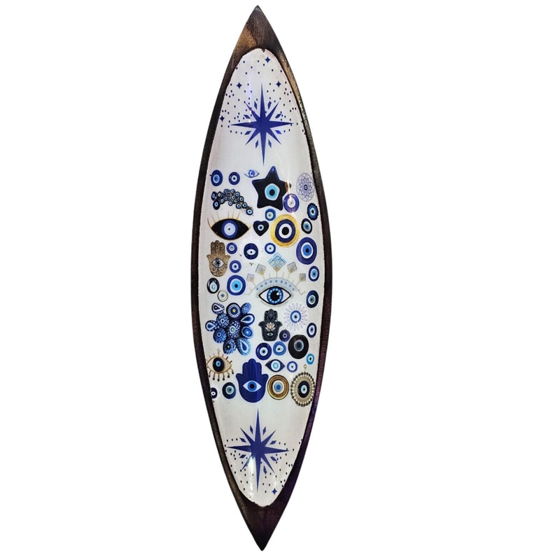 Enamel Incense Bowl - Mango Wood - Evil Eye product image