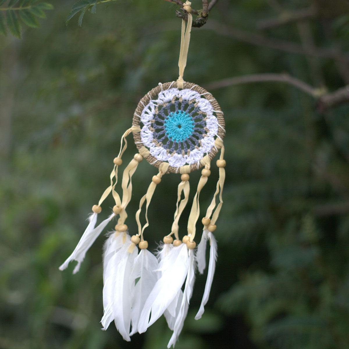 Pastel Blue Macramé Dream Catcher 9cm (asst colours) product image 3