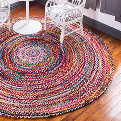 Round Jute and Recycled Cotton Rug - 90 cm product image 3