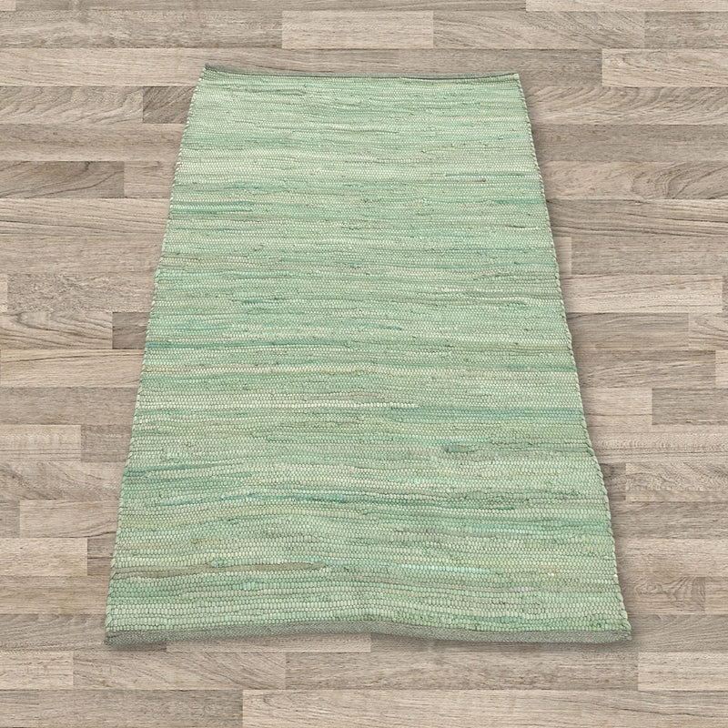 Small Indian Handloom Cotton Rug - Aqua product image