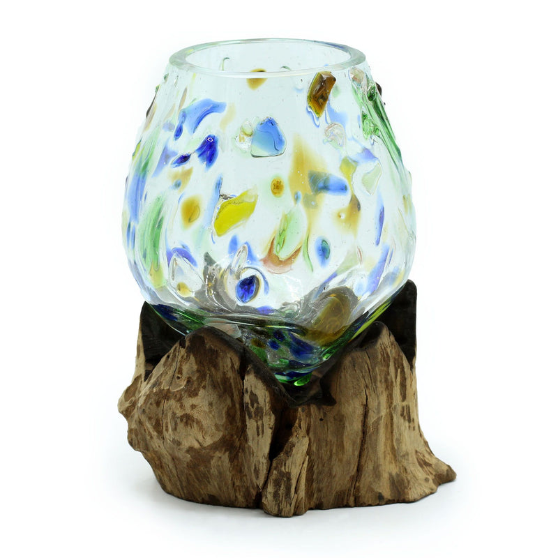 Molten Coloured Glass on Wood - Medium Bowl product image