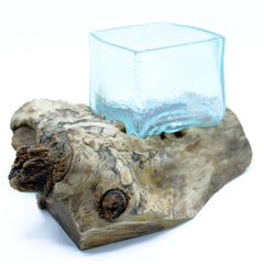 Molten Crackled Glass Tank on Wood product image 3