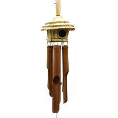 Round Seagrass Bird Box with Chimes 45x17cm product image 3