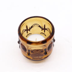 Buddha Faces Candle Jar - Antique Amber product image 2