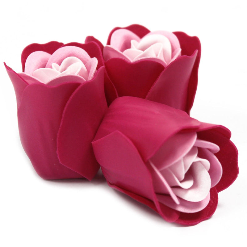 Set of 3 Soap Flower Heart Box - Pink Roses product image