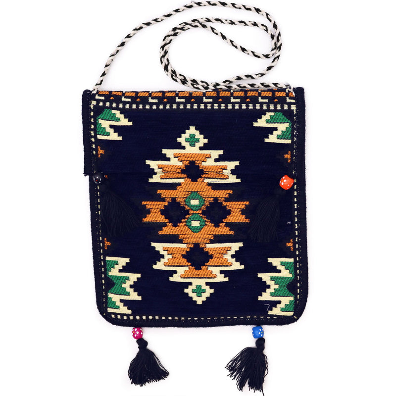 Dark Navy Kilim Messenger Festival Bag product image