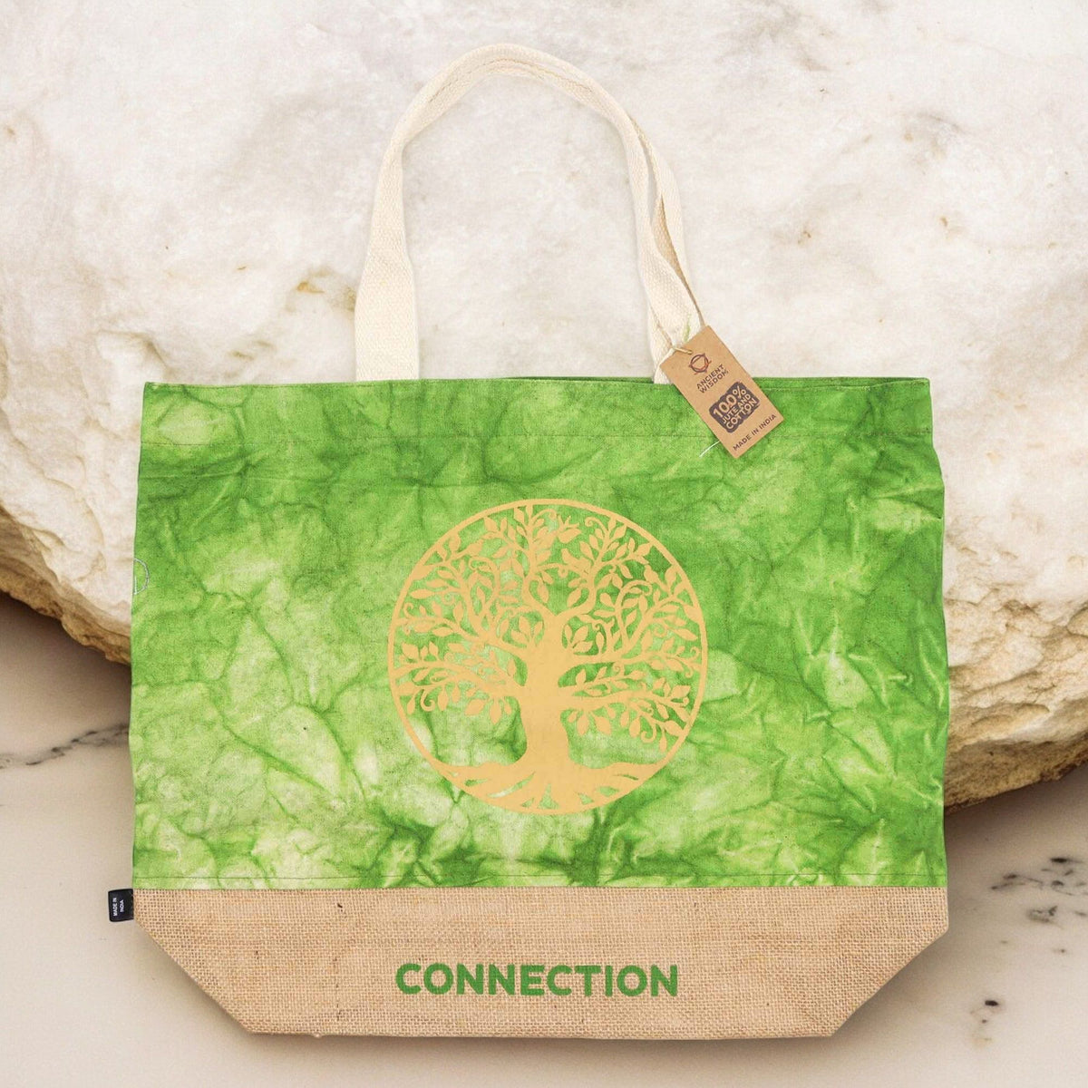 All Natural Bag - Green Stonewash - Tree of Life - Connection product image 3