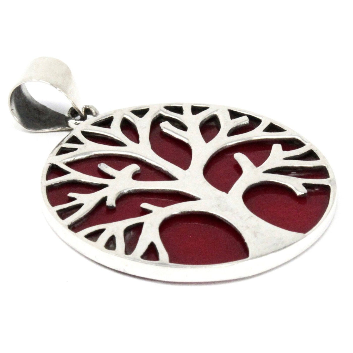 Tree of Life Silver Pendant 30mm - Coral Effect product image 4