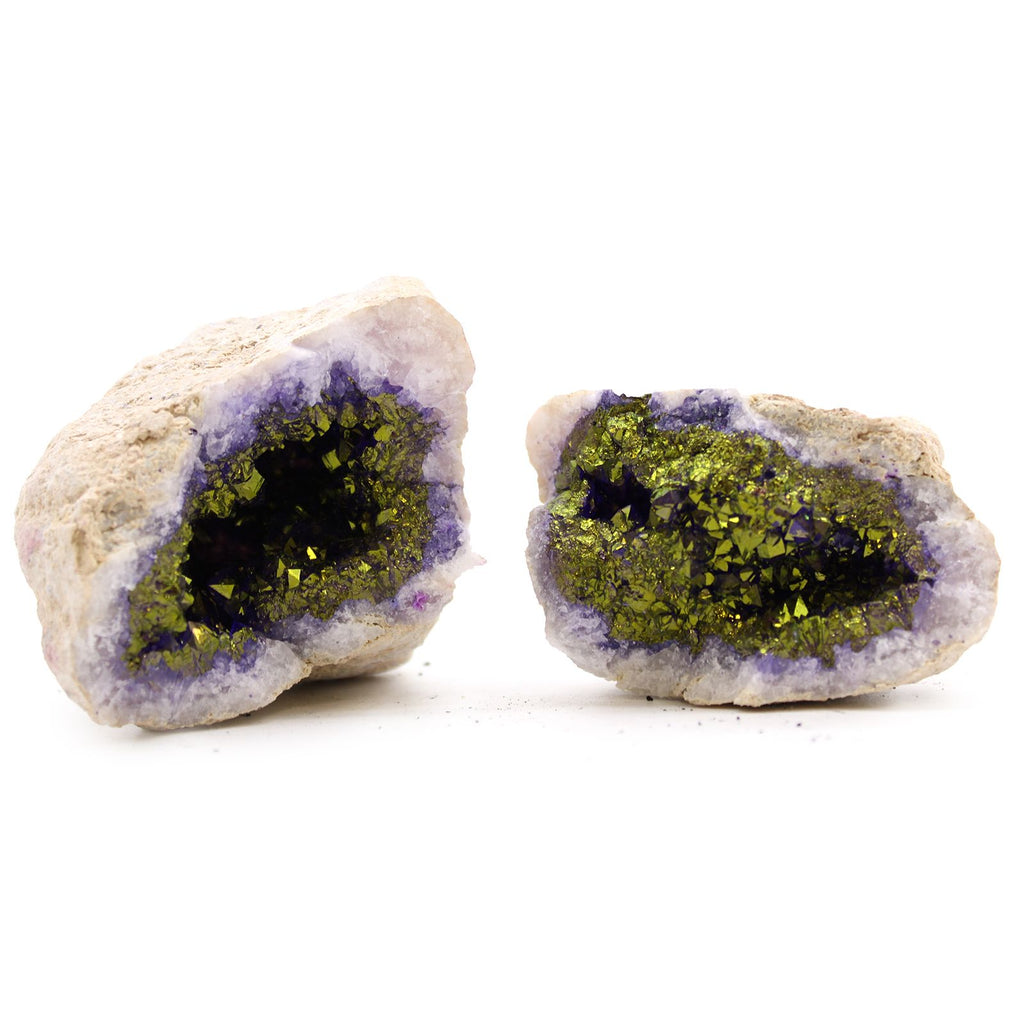 Coloured Calsite Geodes - Natural Rock - Purple & Gold product image 4