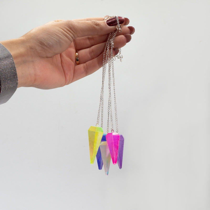 Six Sided Pendulum - Aurora Crystal Pale Green - 4cm product image