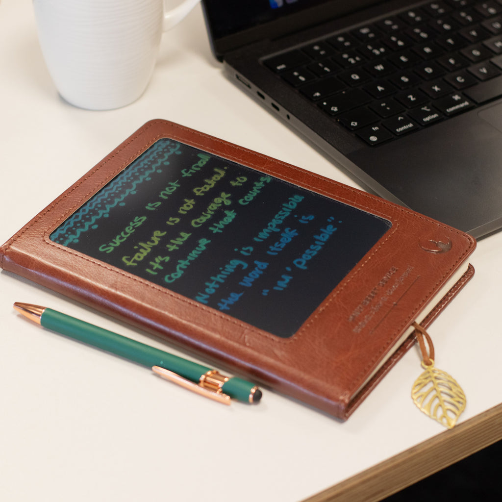 A5 Intention Note Book - LCD Wipe Screen - Cork Leather Effect - 80 Leafs - product image 9