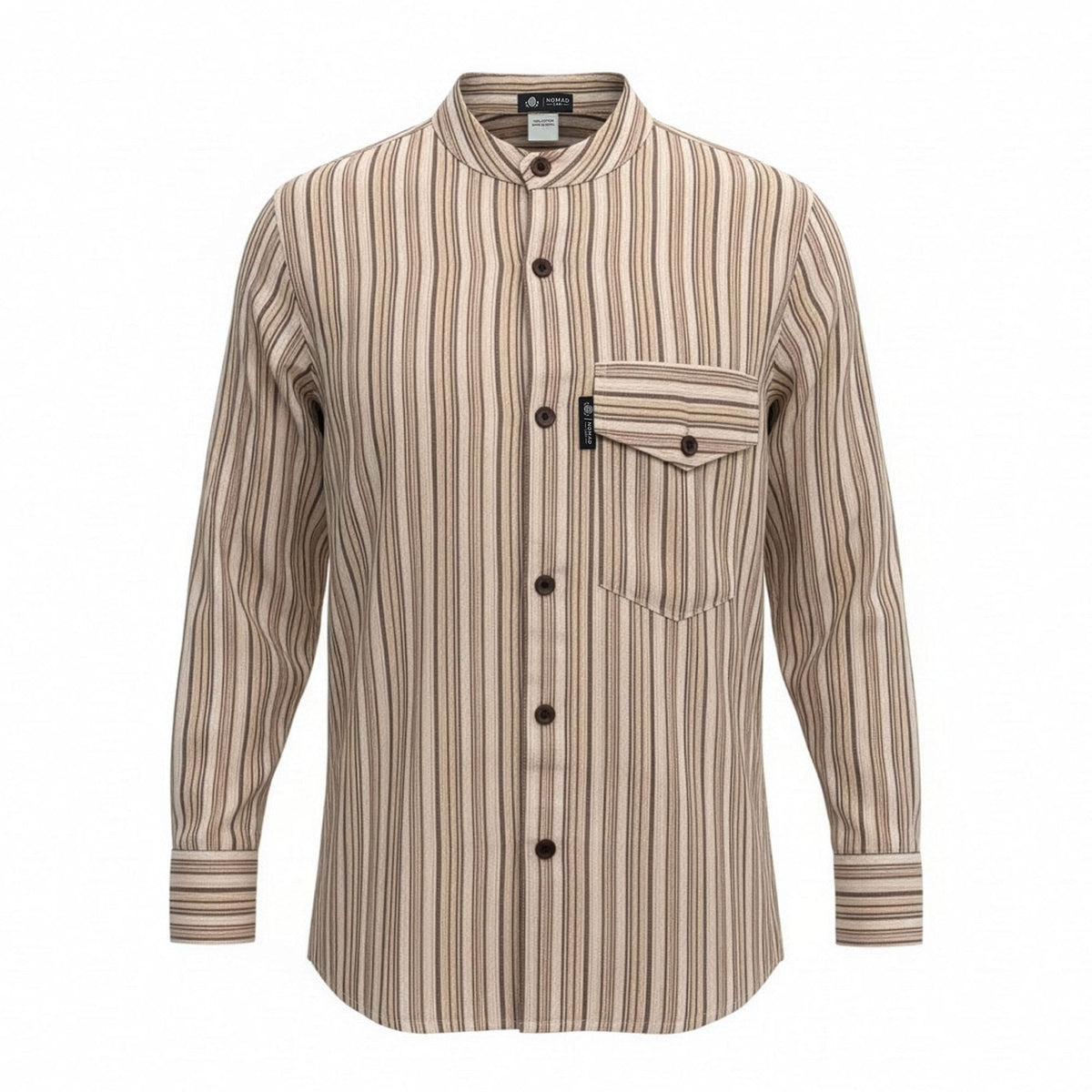 Nomad Sari Grandad Shirt - Brown Beige - Large product image 3