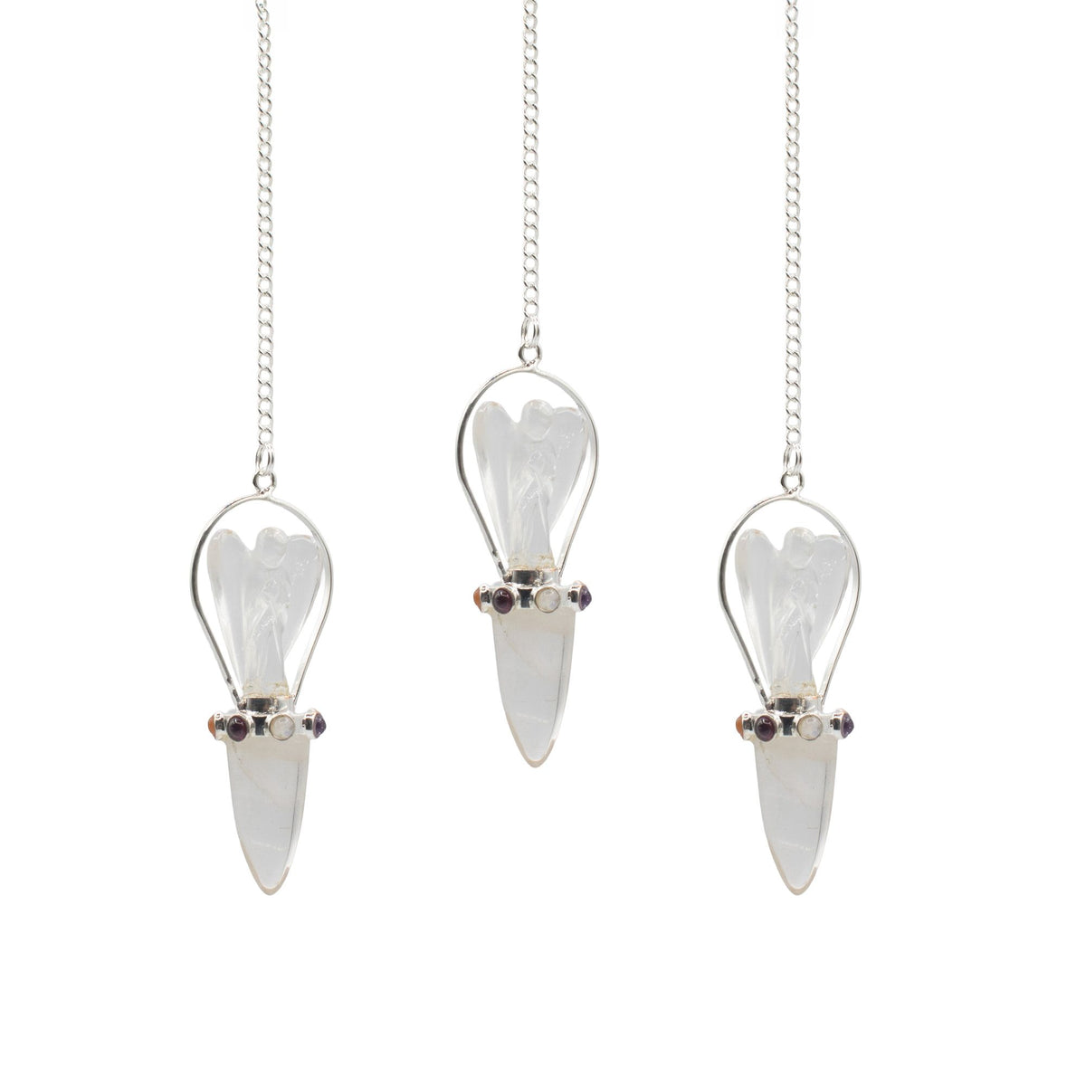 Celestial Guide - Two Piece Angel Pendulum - Chakra Band - Clear Quartz product image