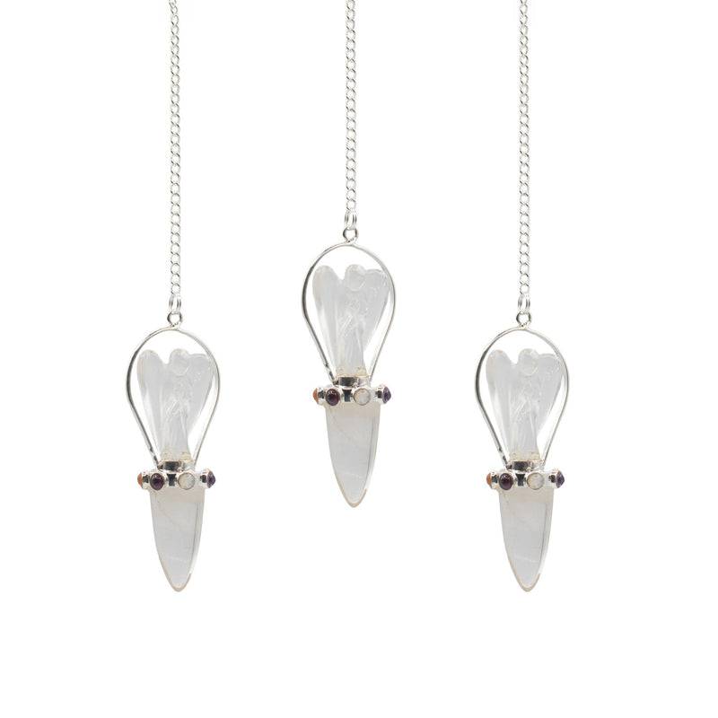 Celestial Guide - Two Piece Angel Pendulum - Chakra Band - Clear Quartz product image