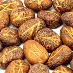 Runes Stone Set in Pouch - Snake Jasper product image