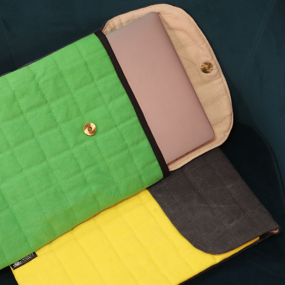 Laptop Padded Pouch - Frog Green - 14oz Stonewash - product image 3