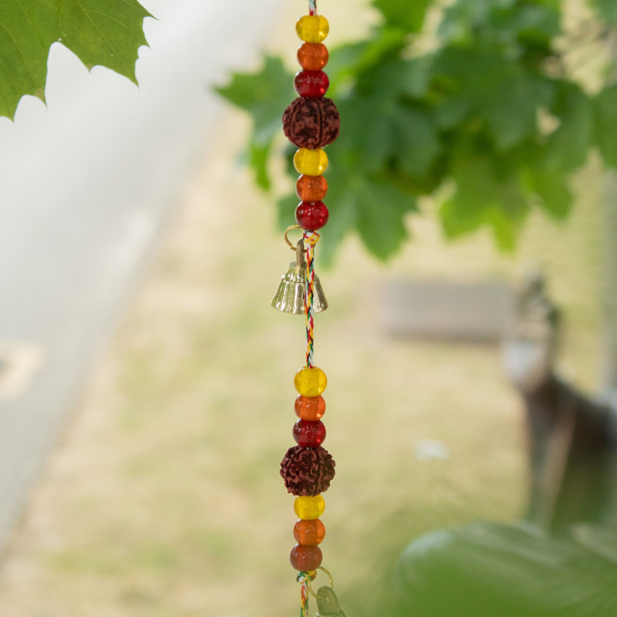 Indian Chimes - Brass Flower of Life with Rudraksha Beads String Bells product image 3