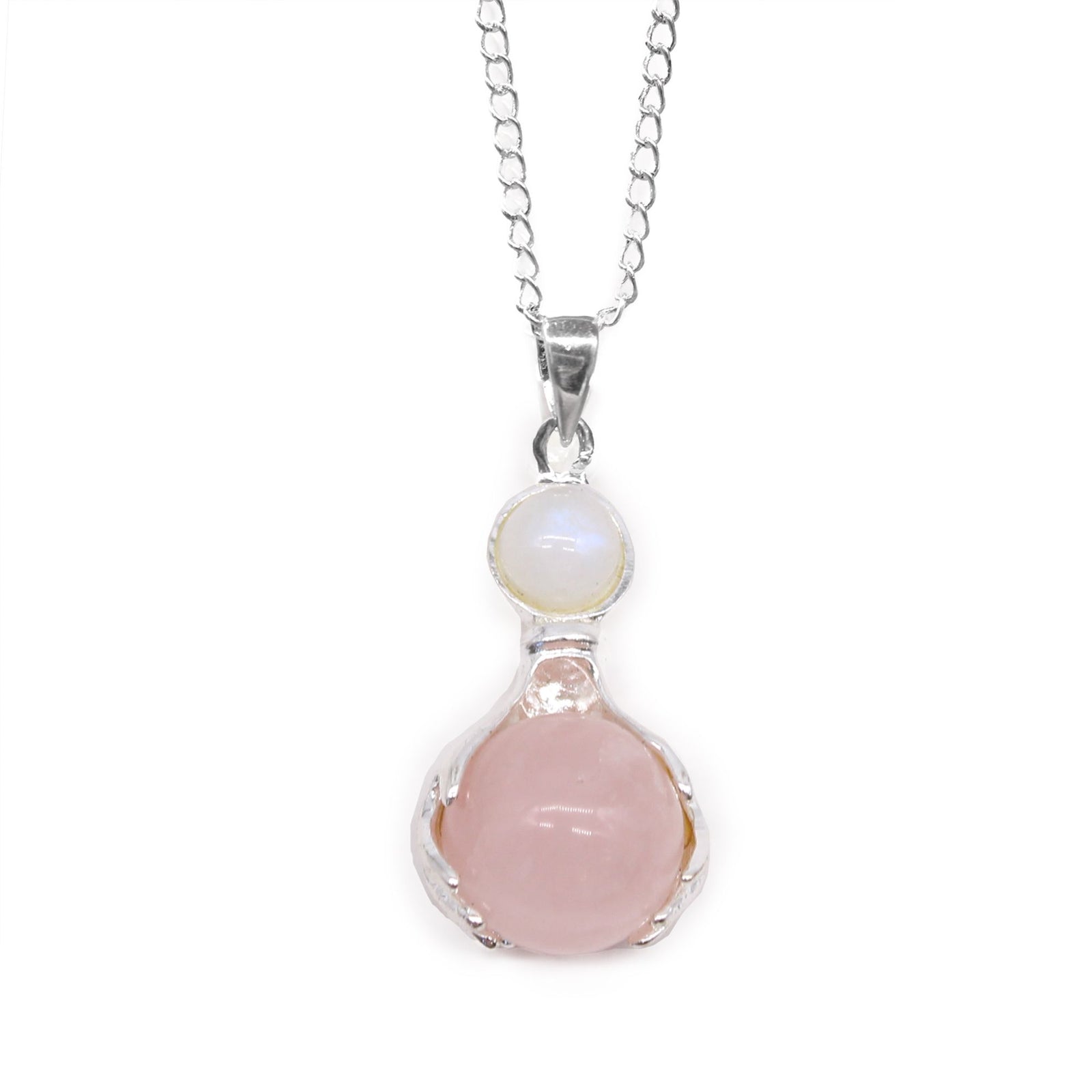 Gemstone Healing Hands Pendant - Rose Quartz product image