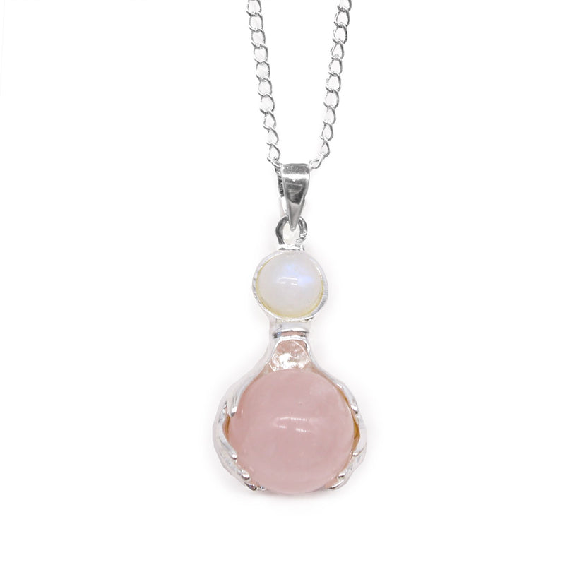 Gemstone Healing Hands Pendant - Rose Quartz product image