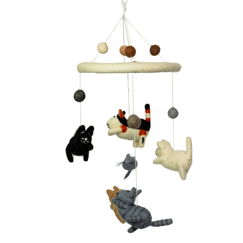 Handmade Felt Mobile - Cat & Mice product image