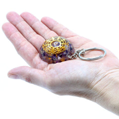 Orgonite Power Keyring - Amethyst Mandala Hearts product image 4