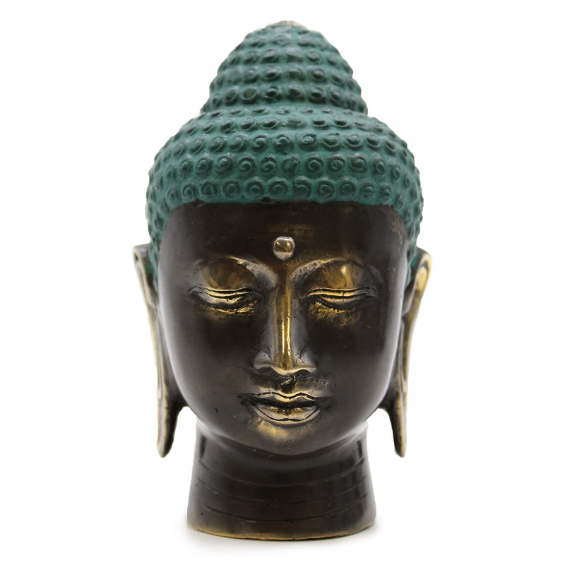 Large Antique Brass Buddha Head product image