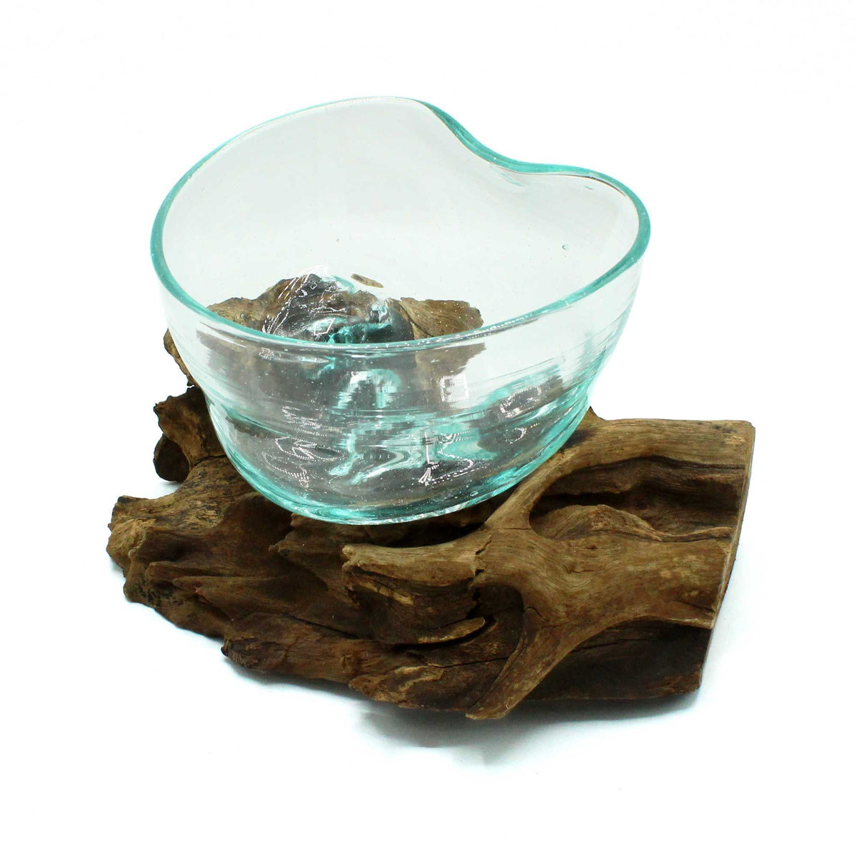 Molten Glass Arfully Misshapen Bowl on Wood product image 3