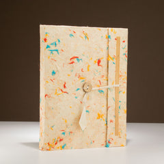 Lokta Mixed Colour Cotton Notebook – Large (21x15cm) – 45 Leaves – Includes Bookmark product image 3