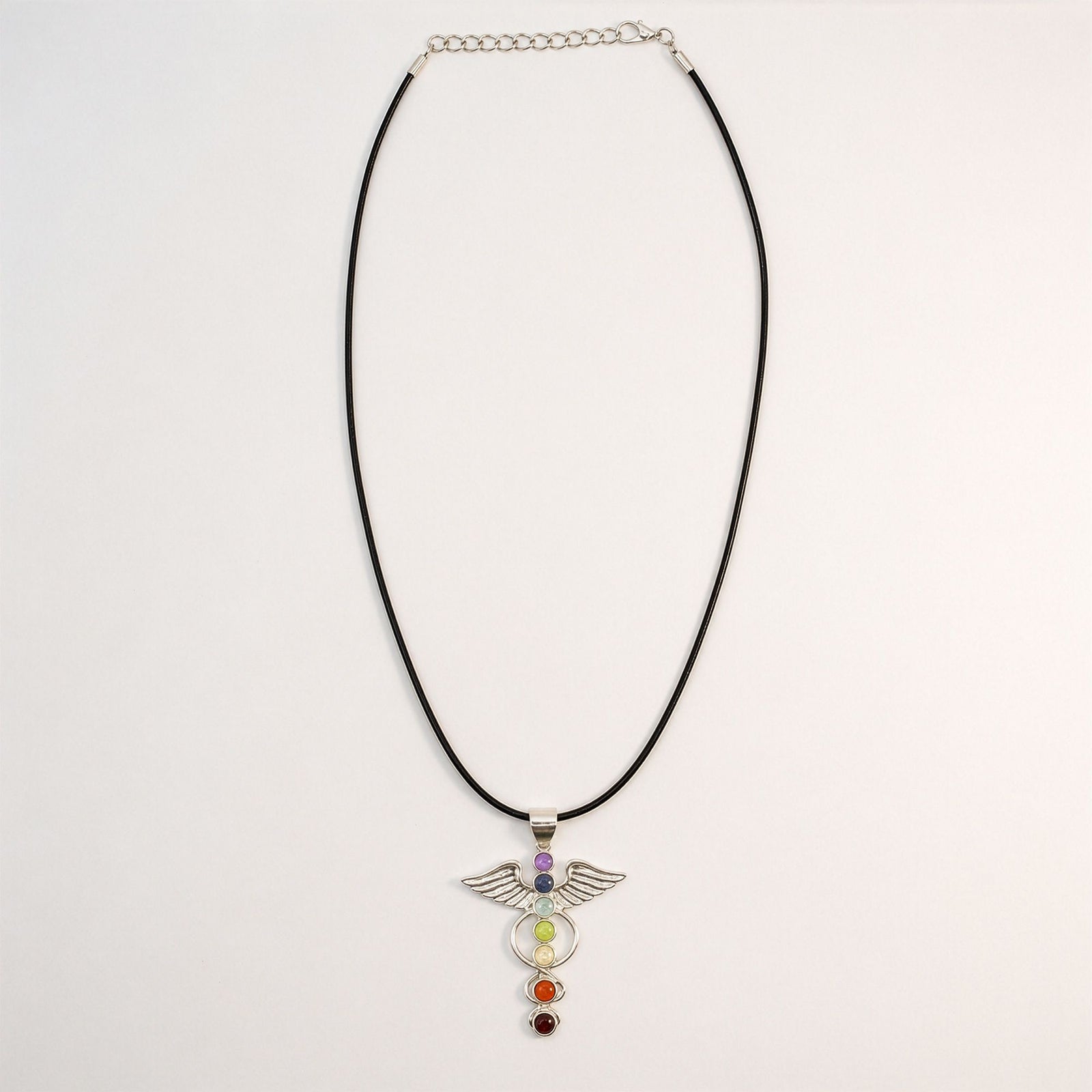 Indian Devotional Pendant - Silver Plated (45cm Cord)- Angel Chakra product image