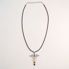 Indian Devotional Pendant - Silver Plated (45cm Cord)- Angel Chakra product image