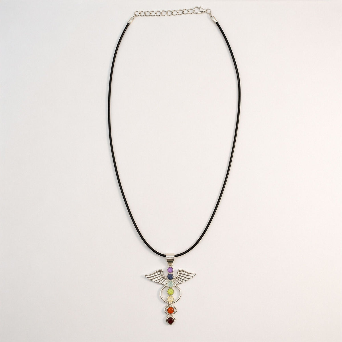 Indian Devotional Pendant - Silver Plated (45cm Cord)- Angel Chakra product image