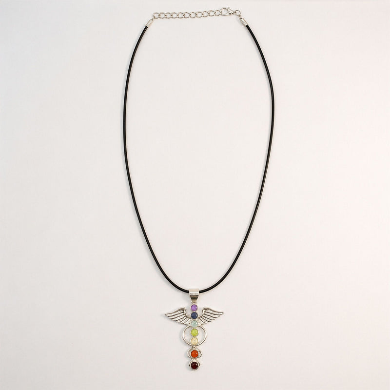 Indian Devotional Pendant - Silver Plated (45cm Cord)- Angel Chakra product image