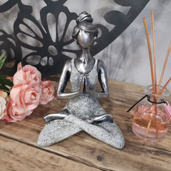 Yoga Lady Figure - Silver & White 24cm product image 3