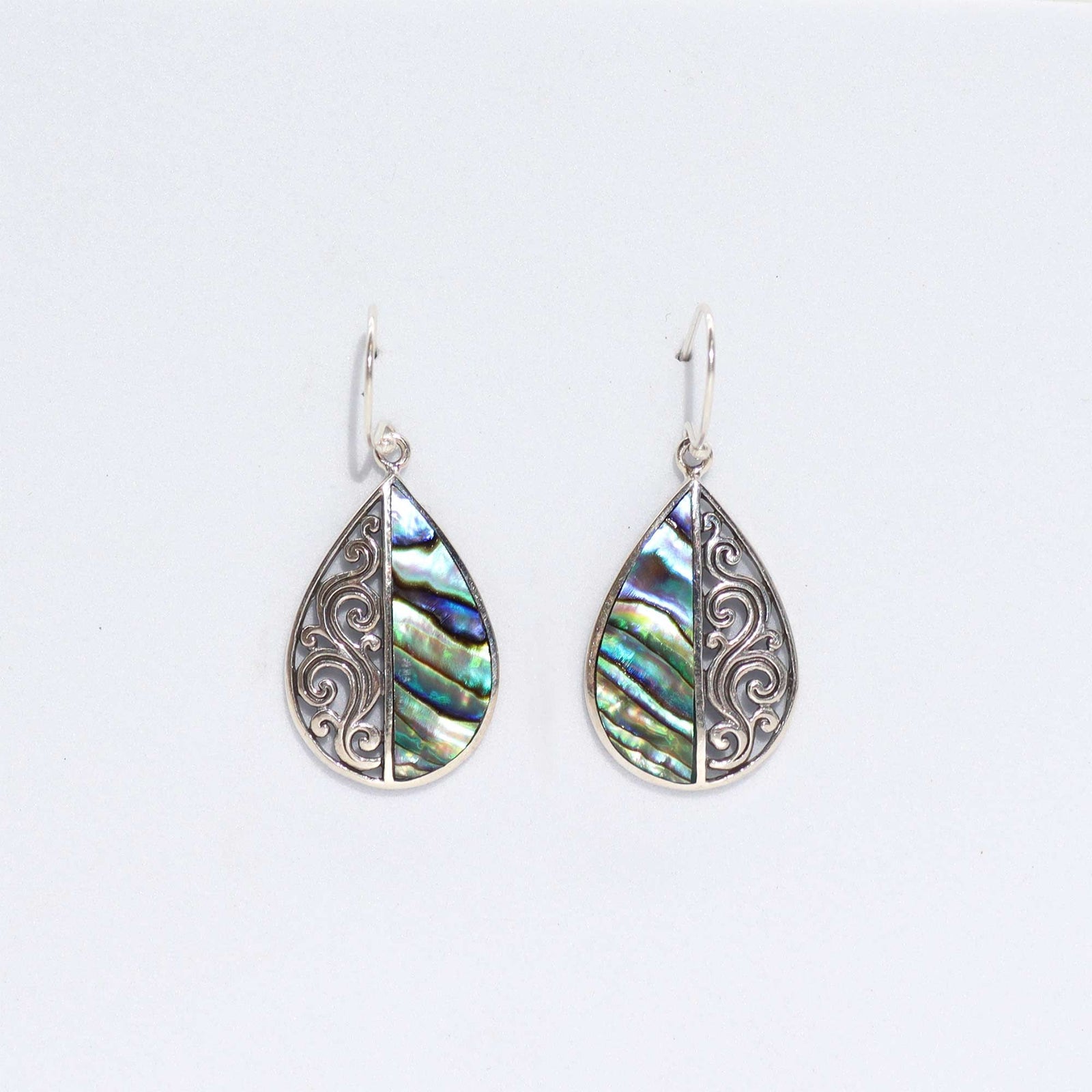 Shell & Silver Earrings - Teardrop- Abalone product image