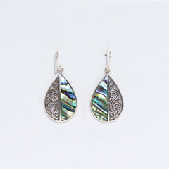 Shell & Silver Earrings - Teardrop- Abalone product image