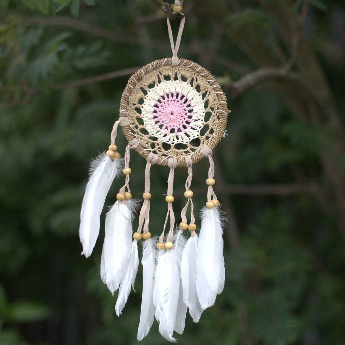Pastel Pink Macramé Dream Catcher 12cm (asst colours) product image